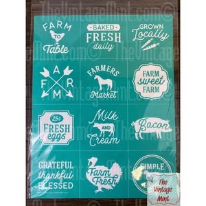 chalk couture silk screen transfers stencil reusable locally grown farm table B